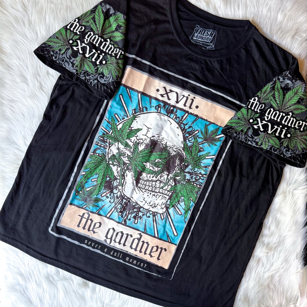 Fresh Laundry The Gardner Skeleton Black Graphic Tee T-Shirt Skull Men's 3XL